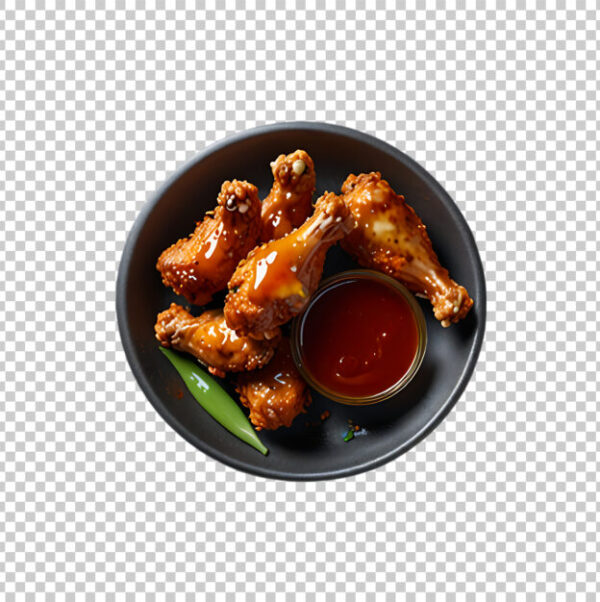 Fried Chicken Wings Isolated Transparent Background PSD