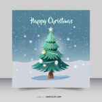 Christmas tree vector greeting design