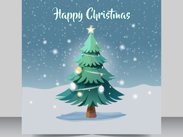 Christmas tree vector greeting design
