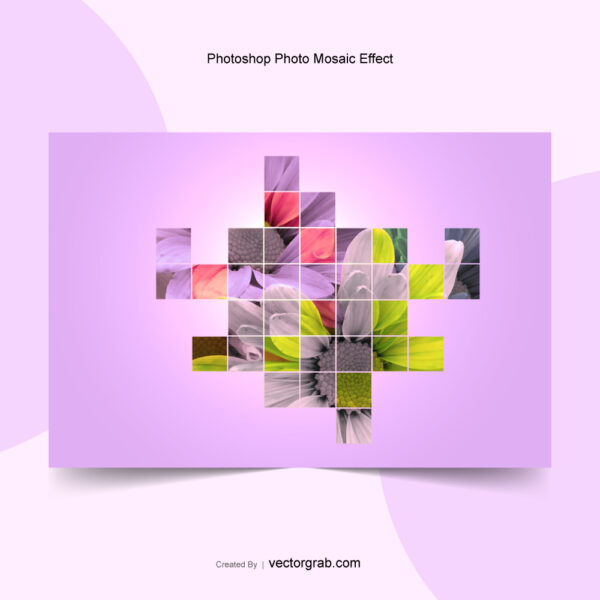 Photo Color Grid Mosaic Effect PSD template