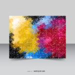 Colorful abstract paint with texture lines background