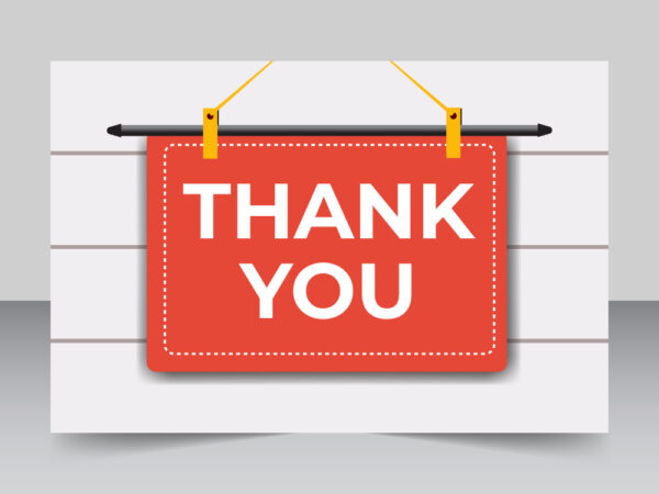 Thank You hanging board vector design