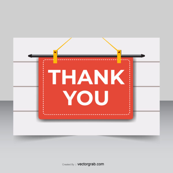 Thank You hanging board vector design