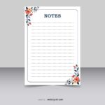 Floral notes notepad A4 size