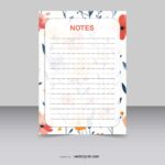 Flowers background with notes notepad A4 size