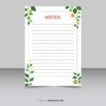 Notepad A4 design flower vine background