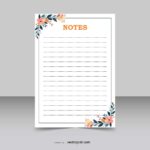 Notes Notepad A4 size with floral corner designs