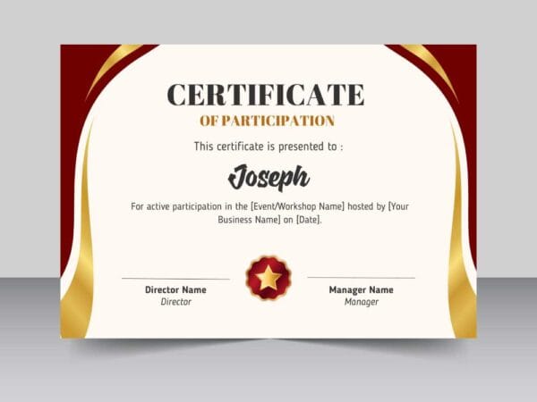 Certificate of Participation