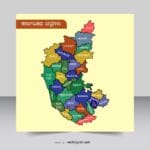 Karnataka State map with districts vector illustration