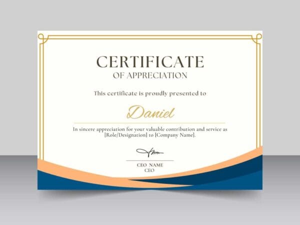 Certificate of Appreciation Template