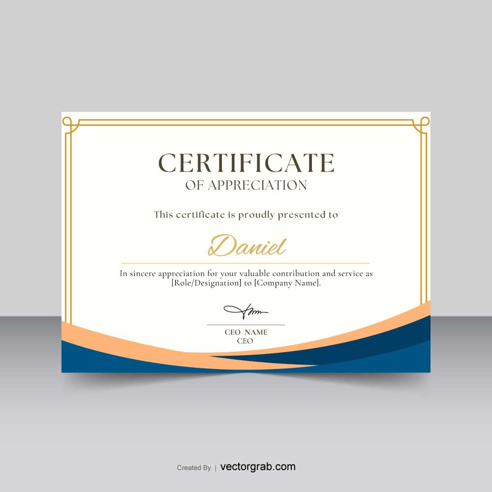 Certificate of Appreciation Template
