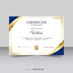Royal Blue and Gold Certificate of Excellence